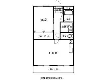 ストーンヒル加納(1LDK/1階)の間取り写真