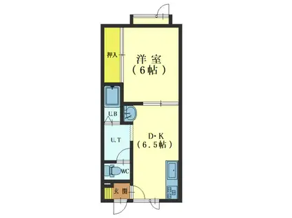 シティハウスII(1DK/1階)の間取り写真