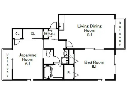 ラピート6X(2LDK/2階)の間取り写真
