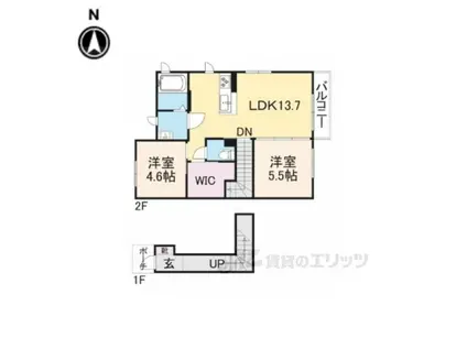 PINEROOTS良福寺(2LDK/2階)の間取り写真