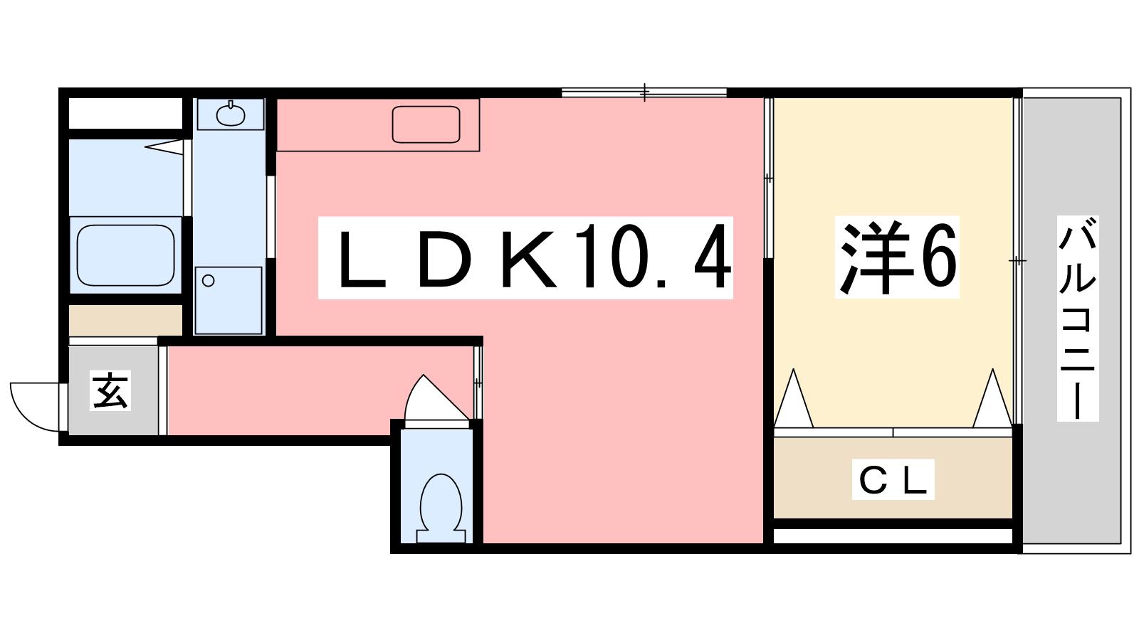 コーポ有本(1LDK/2階)の間取り写真