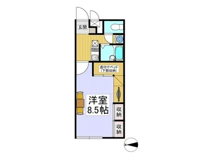 レオパレスグリーンパーク(1K/2階)の間取り写真