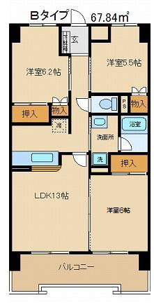 ヴィラMRK8(3LDK/2階)の間取り写真
