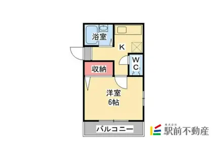 フローラルマンション鍋島(1K/3階)の間取り写真