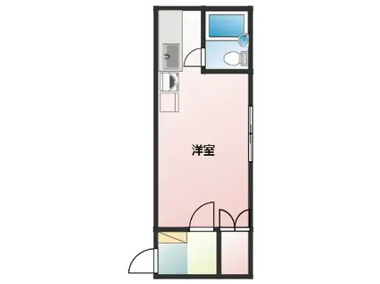 ハイツやまびこA(ワンルーム/1階)の間取り写真