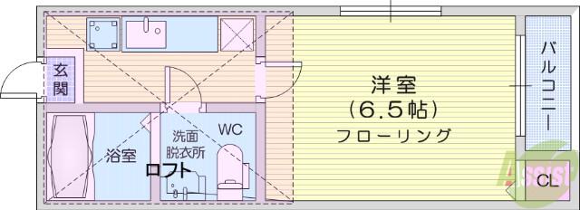 MY LIFEⅡ(1K/1階)の間取り写真