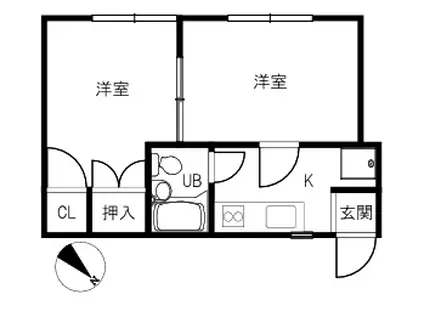 コルティレ(2K/2階)の間取り写真