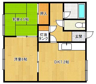 SKハイツ(2DK/2階)の間取り写真