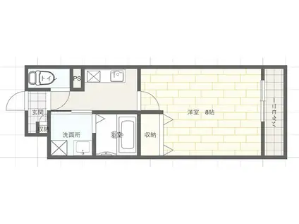 クローバー英賀保駅前(1K/1階)の間取り写真