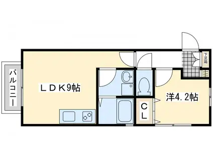 G・シュヴァリエ(1LDK/2階)の間取り写真