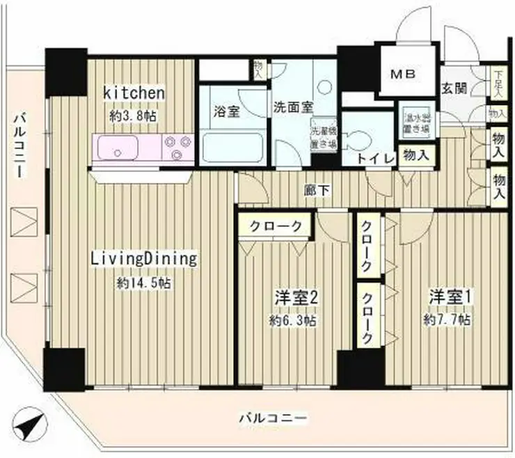 トレステージ目黒 15階階 間取り