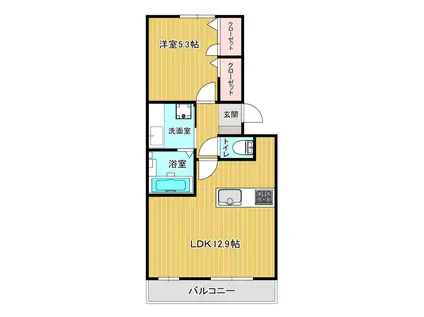 パークヴィラ杉水IV(1LDK/2階)の間取り写真