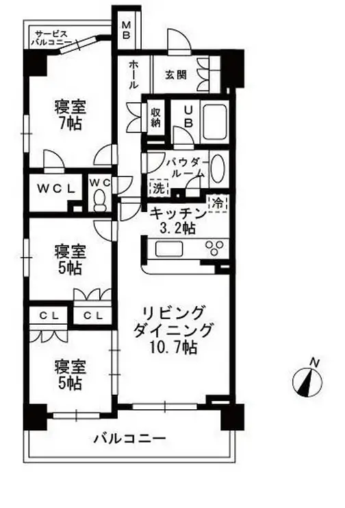 シャンピアグランデ深沢 4階階 間取り