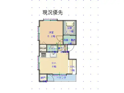 プレメゾン10内川(1DK/2階)の間取り写真