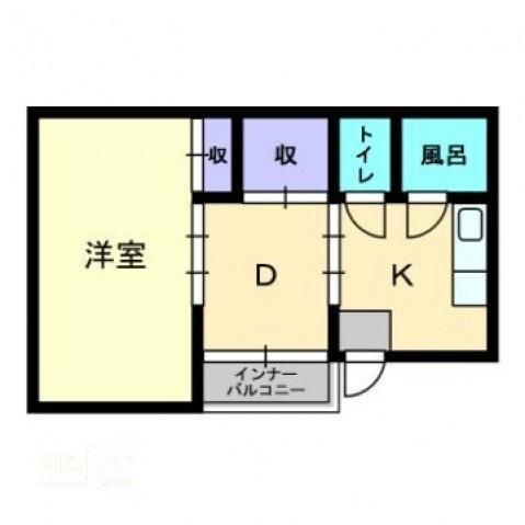 花ノ宮アパート(1DK/3階)の間取り写真