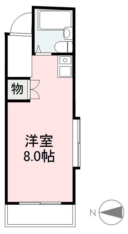 ハイツ亀岡(ワンルーム/1階)の間取り写真