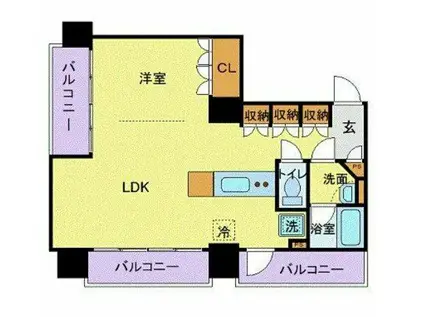 フロリス オーランティウム3(1LDK/3階)の間取り写真