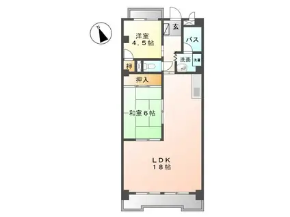 横吹小菅ビル(2LDK/2階)の間取り写真