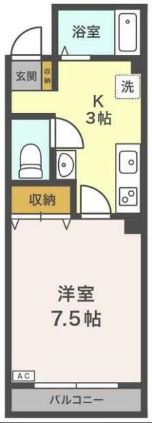 桜館10(1K/3階)の間取り写真