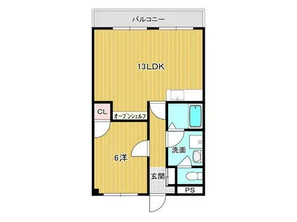 グリーンコープ(1LDK/3階)の間取り写真