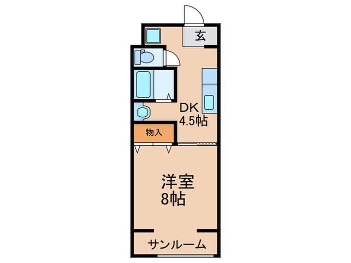 福島ハイツ(1DK/4階)の間取り写真