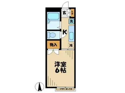 スウィングシャトル(1K/1階)の間取り写真