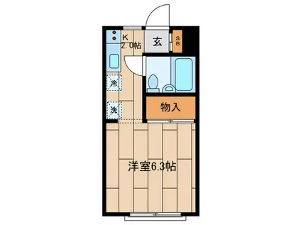 KUハイム(1K/1階)の間取り写真