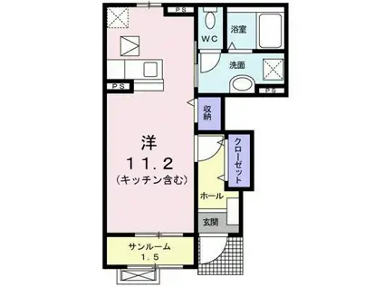 ゴールデン赤田(ワンルーム/1階)の間取り写真