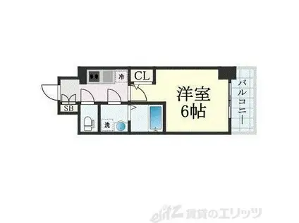 エスリード ザ・グラン大阪ノース(1K/10階)の間取り写真