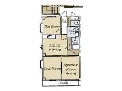 SK小松川(3DK/3階)の間取り写真