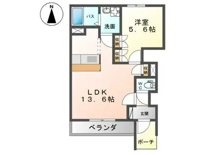 ユングフラウ(1LDK/1階)の間取り写真