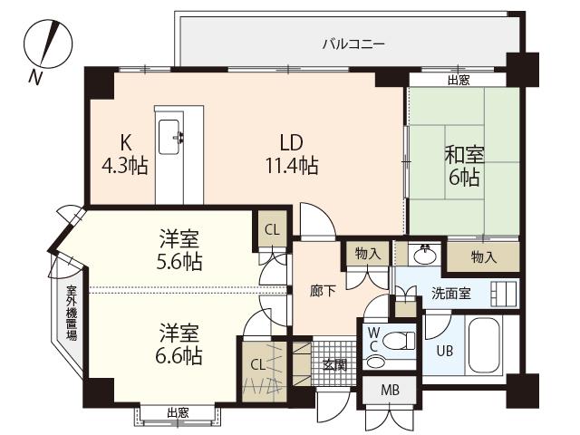 メゾンY古江(3LDK/2階)の間取り写真
