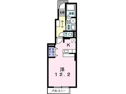 レジデンス セイバリ(1K/1階)の間取り写真