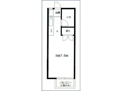 キャッスルハイムA(ワンルーム/2階)の間取り写真