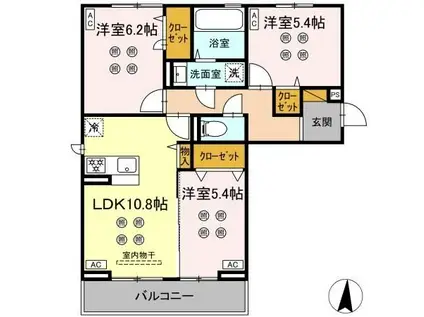 サリサ.K(3LDK/2階)の間取り写真