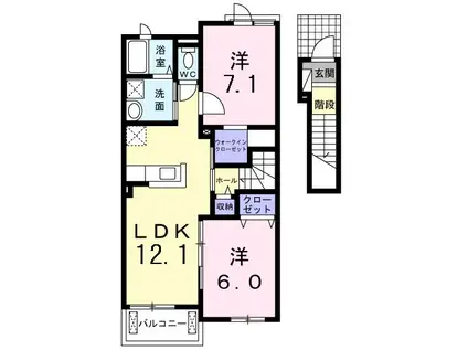 グラン テール(2LDK/2階)の間取り写真