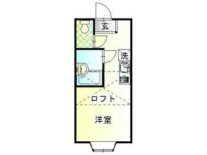 パンシオン 伊勢原NO1(ワンルーム/2階)の間取り写真