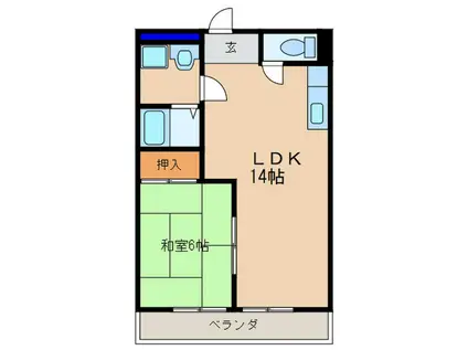 バグースⅠ(1LDK/3階)の間取り写真