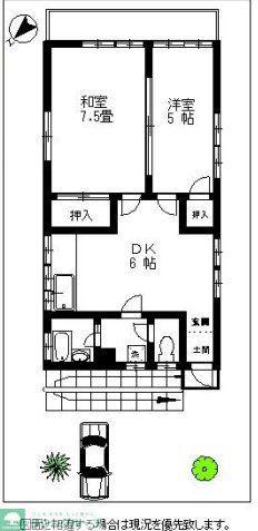 コーポ清水(2DK/2階)の間取り写真