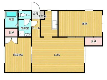合川ビレッジ(2LDK/2階)の間取り写真