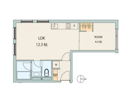 エスセナーリオ等々力(1LDK/4階)の間取り写真