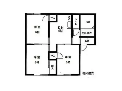 クレールシャルマン(3DK/1階)の間取り写真