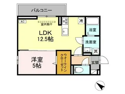 CLASSEUM盛岡駅前 III(1LDK/3階)の間取り写真
