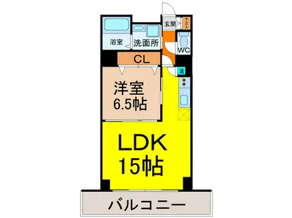 MEDIO18(1LDK/5階)の間取り写真