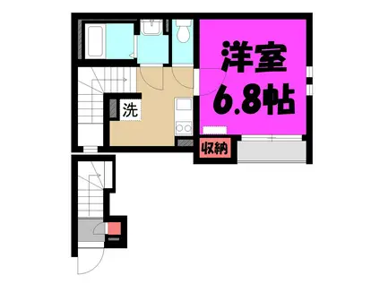 和光四番館(1K/2階)の間取り写真