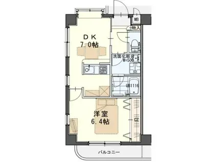 ヴィントルーナ(1DK/2階)の間取り写真