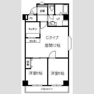 第35松井ビル(1LDK/3階)の間取り写真