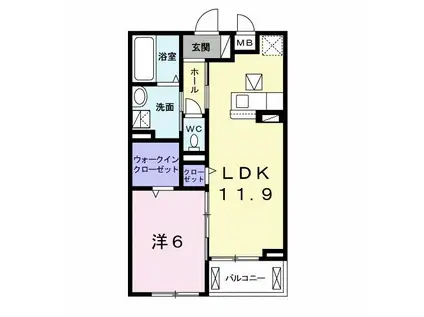 プレステージア木更津(1LDK/1階)の間取り写真