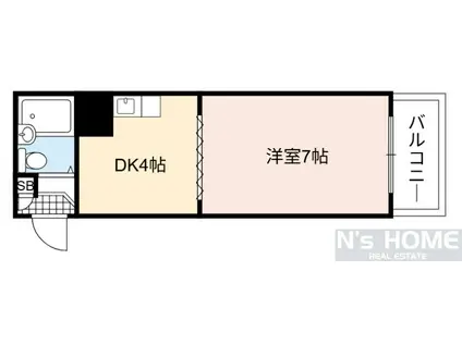 クリスタルコート66(1DK/5階)の間取り写真