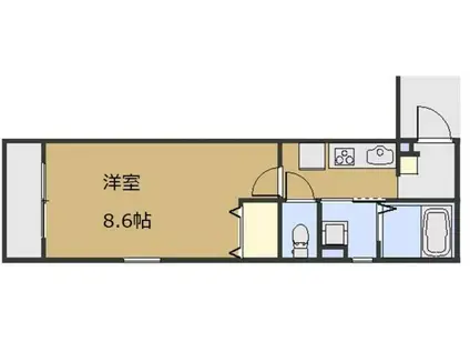 プランドール・M(1K/2階)の間取り写真